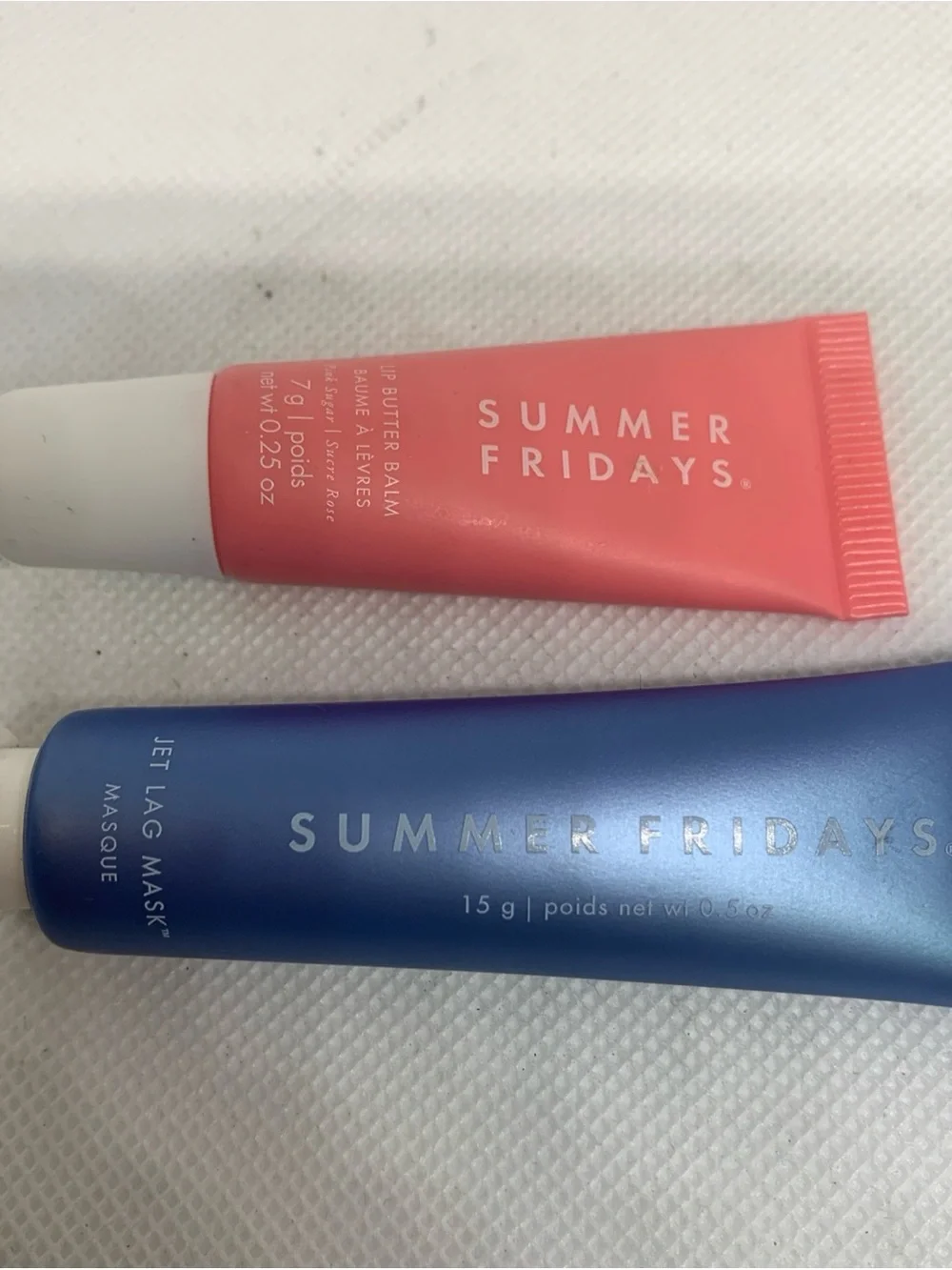 Summer Fridays Pink Sugar Lip Butter Balm and Jet Lag Mask Travel Size New